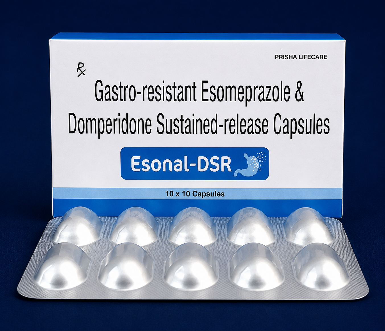 Gastro-resistant Esomeprazole & Domperidone Sustained-release Capsules